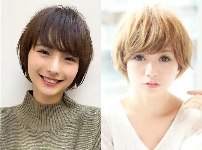 再加上剪短后的头发根部支撑力增大,头顶蓬松发型有了高度,脸型才会有