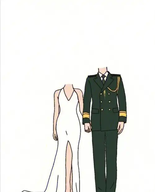 兵哥哥情侣扣图素材