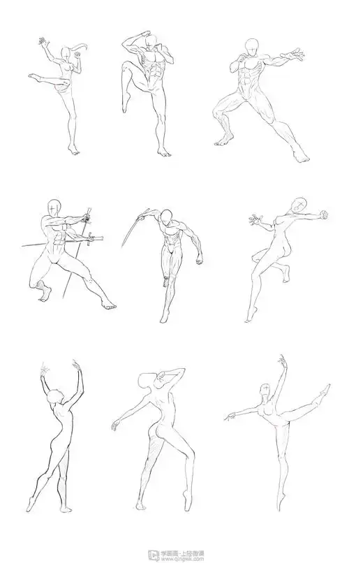 人体速写基础人物结构速写入门练习