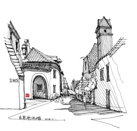 [分享]手绘建筑,感受线条魅力