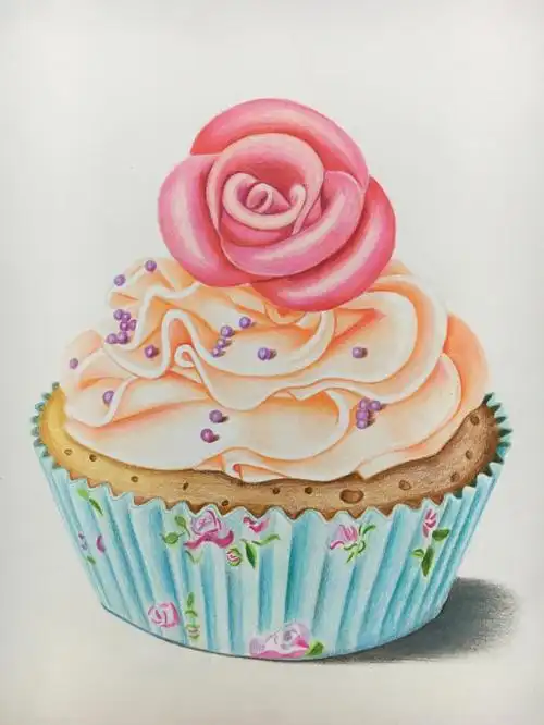 不完美#彩铅手绘  #彩铅画  #寻找小红书绘画大神  #杯子蛋糕