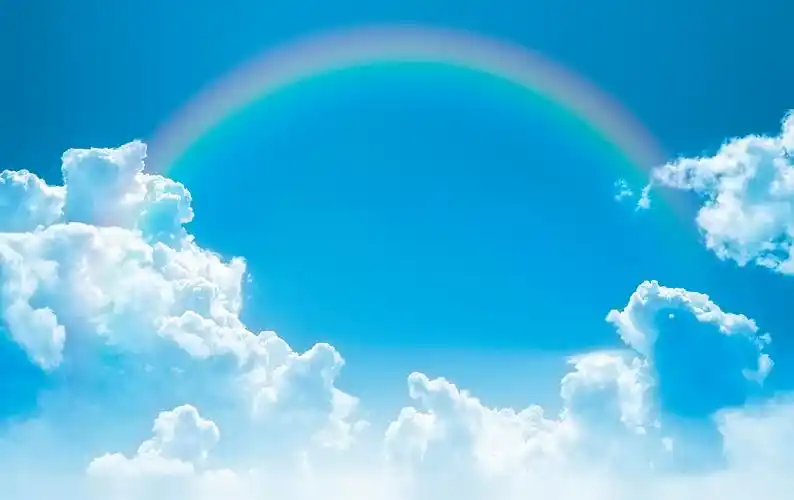 蓝天彩虹背景