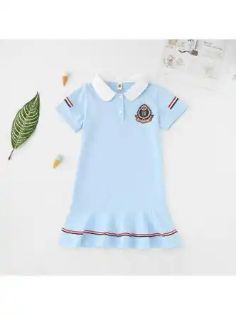 姬帝茫幼儿园园服夏装小学生校服毕业照班服学院风夏季儿童短袖套装