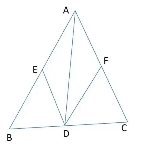 已知:锐角三角形abc中,角a的平分线交b,c于点d.