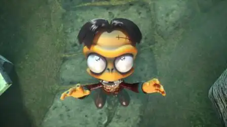 僵尸想要吃蝙蝠,用手去抓蝙蝠,结果自己的手断掉了