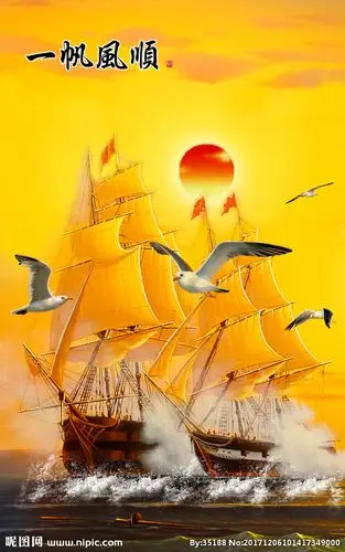 油画 一帆风顺设计图__风景_psd分层素材_设计图库_昵图网nipic.com