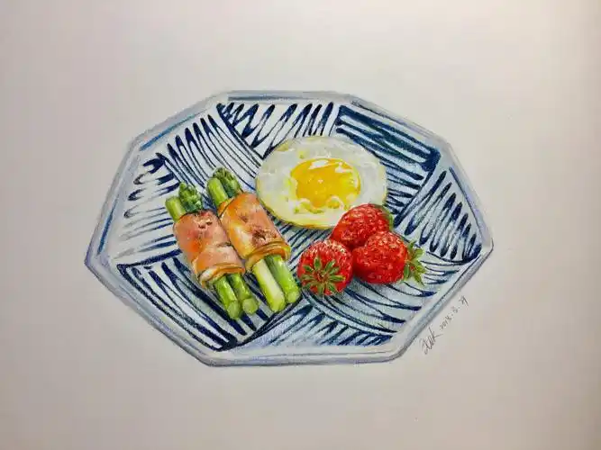 彩铅精致早餐