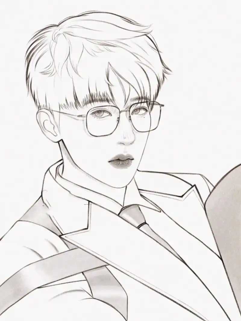 蔡徐坤(附步骤图) 这张坤坤存了有段时间啦,好巧今天 老师带我们画了