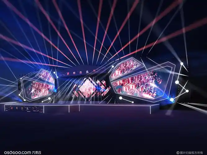 igg舞台音乐节主题设计3d效果图吾悦音乐节舞台为了还原音乐节的感觉