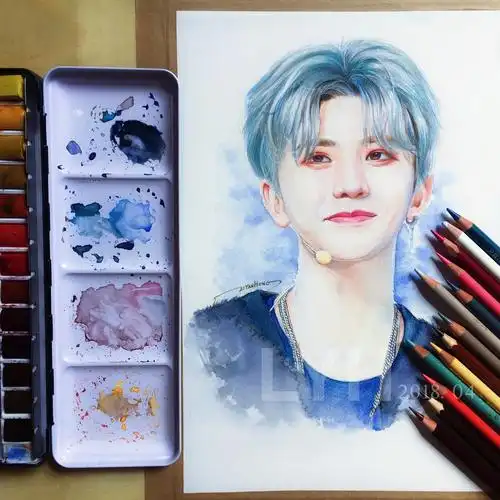 彩铅手绘-蔡徐坤
