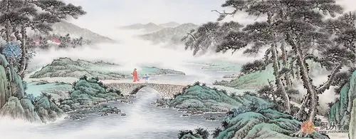 青绿仿古国画 王宁新品力作山水画《雅集图》