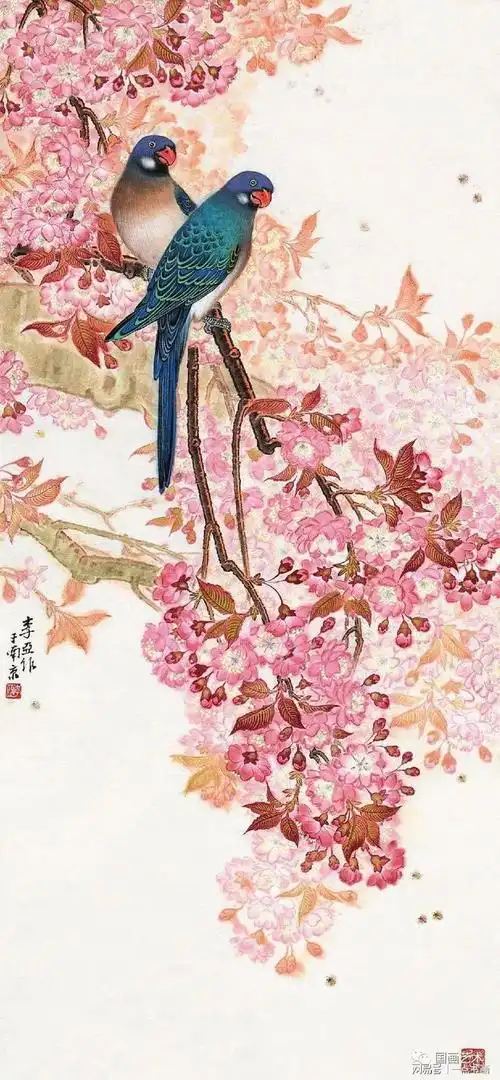 名家笔下的鹦鹉五色斑斓灵动可爱