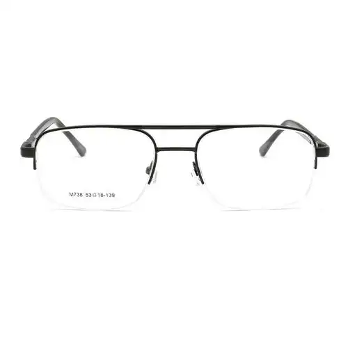 男士近视半框双梁眼镜框