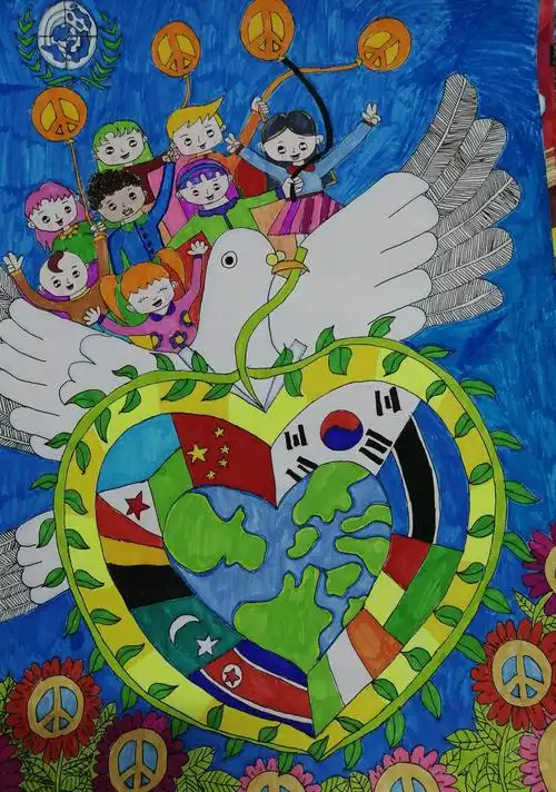 和平海报丨和平之旅 2019全国少年儿童世界和平海报作