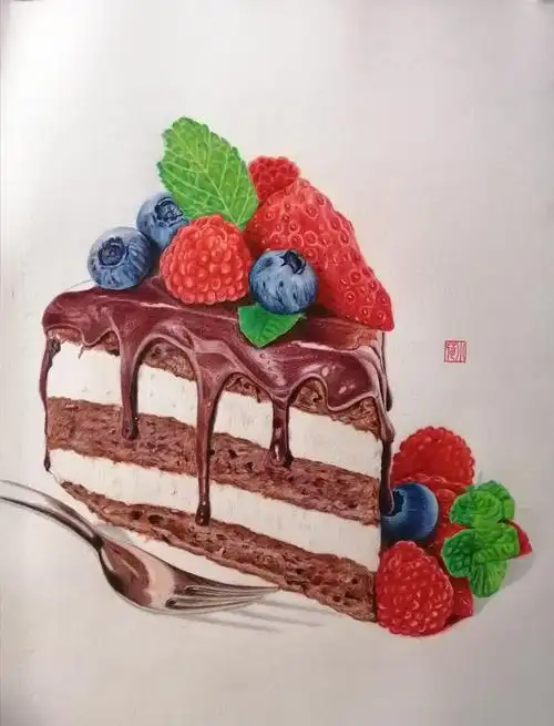 彩铅蛋糕