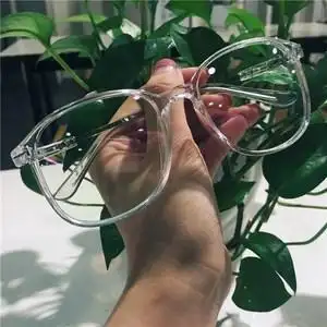 大框近视透明眼镜有度数复古半透明大脸女防辐射韩版潮个性配眼睛