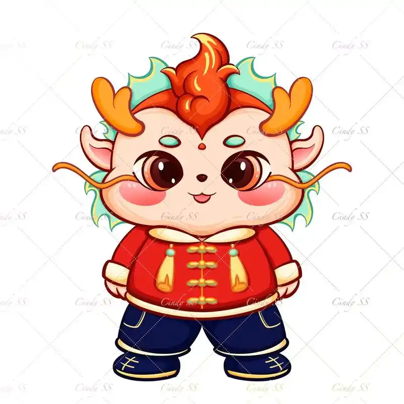 新年卡通龙系列.新出炉的小龙人,先来一个形象吧,终于抽空完成 - 抖音