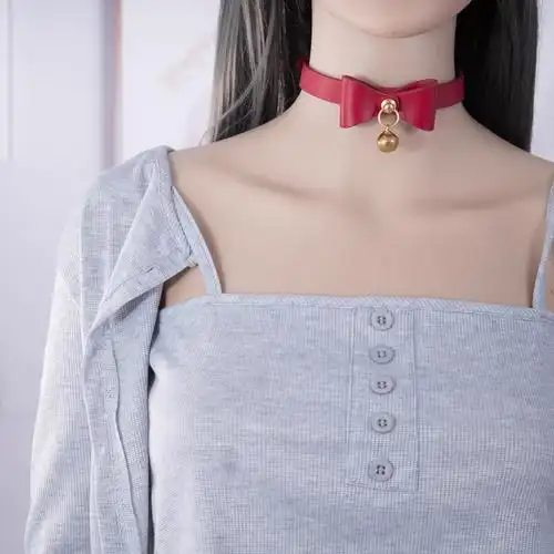 smko项圈女m定制刻字人用人戴真皮狗奴外出皮质可调节女生脖子颈五金