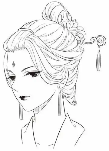 古代美人图简笔画