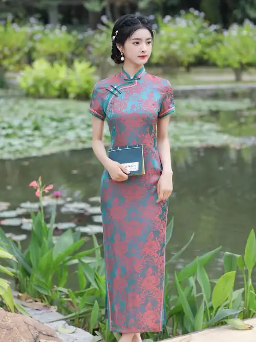 国粹新品丝绸旗袍高端优雅老上海古法气质显瘦日常婚宴礼服旗袍裙