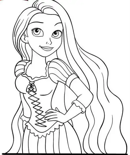 简笔画  长发公主长发公主乐佩的简笔画漂亮长发公主简笔画画法仓骤