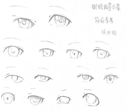 「kp」动漫眼睛素材 教程 自己画的然后扫描文稿嘻嘻嘻