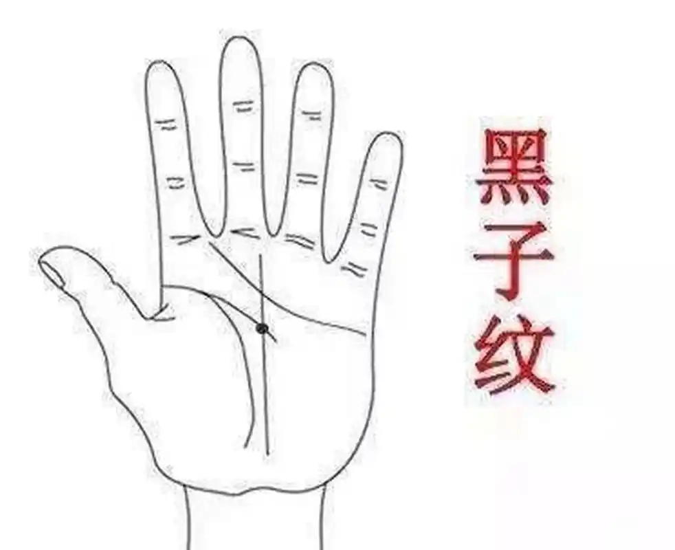 当你的手心中有黑子纹时,你会因你对自己所具有的