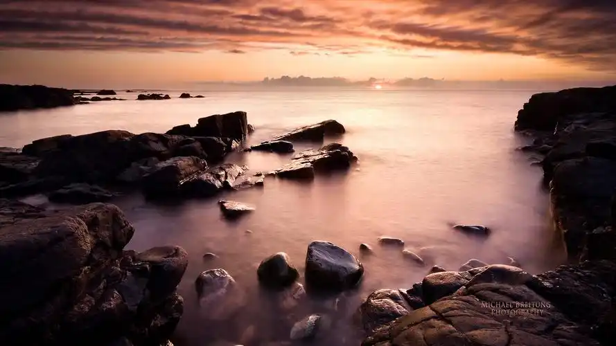 神奇的景观,海岸夕阳 壁纸 - 1920x1080