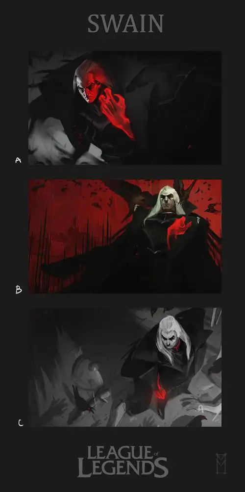 基础搬运诺克萨斯统领斯维因基础原画创作过程