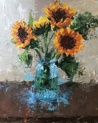 画油画布面丙烯画画热度(46)评论(2)推荐8江西鹰潭刮刀画美术过春天美