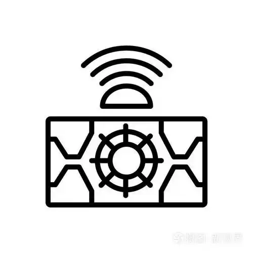 传感器技术的黑线图标