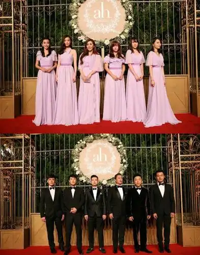 婚礼上的伴郎伴娘团