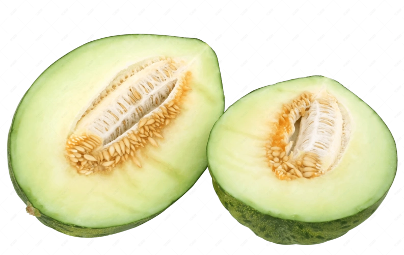 青色切开的甜口哈密瓜