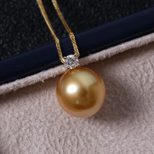 宝石珍珠风下hrfly南洋金珠珍珠吊坠18k金珍珠吊坠m家同款王妃款珍珠