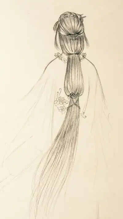 古风人物简笔画弹琴的女子 大人简可爱古风少女简笔画怎么画