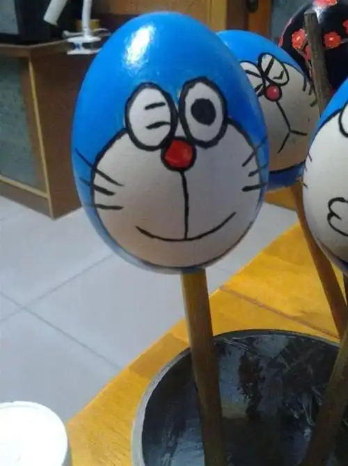 鸡蛋壳画的做法 蛋壳手绘哈喽尅提的详细画法