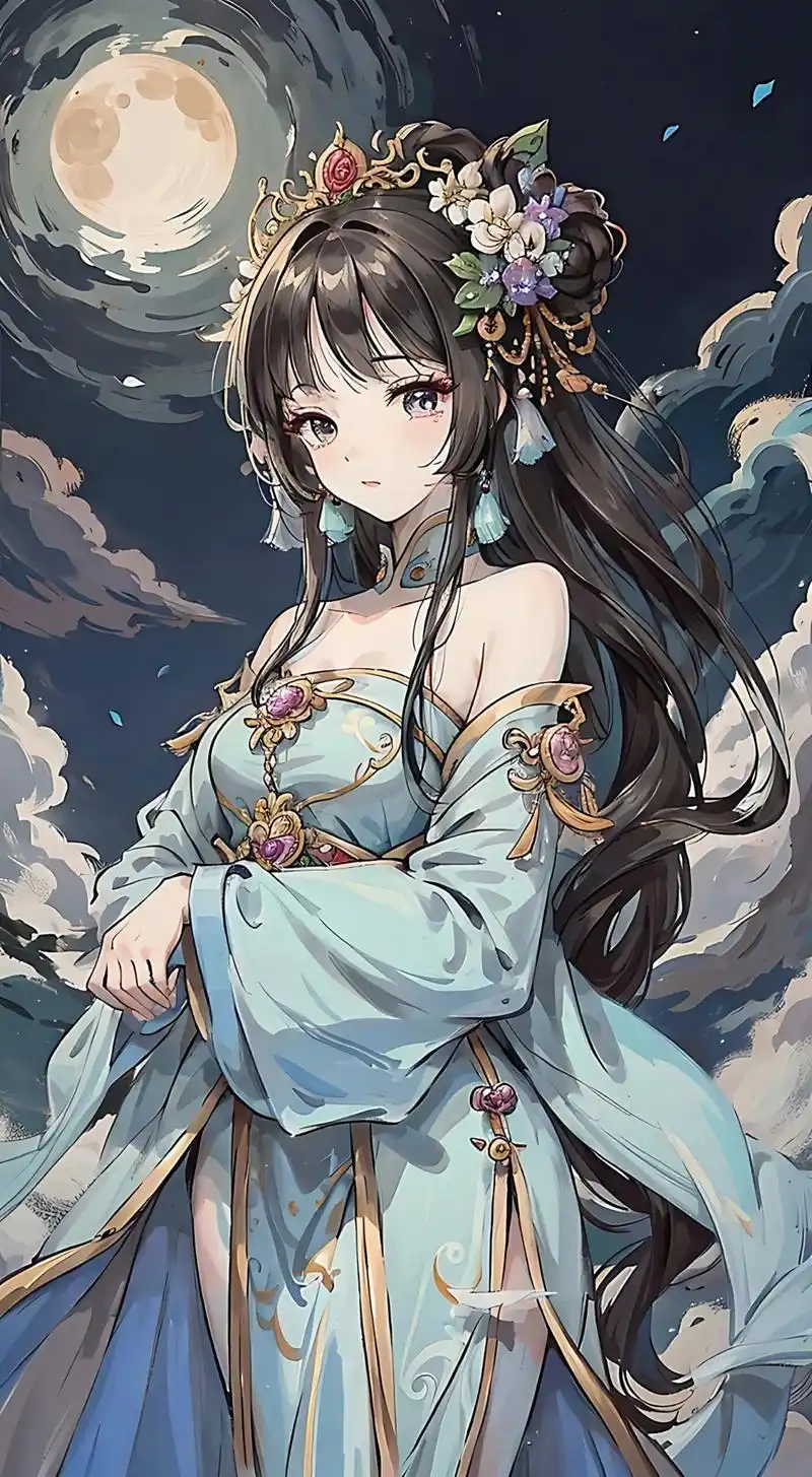 二次元图片 #古风 #手机壁纸 #中秋节 #嫦娥 - 抖音