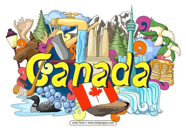 手绘涂鸦世界国家城市加拿大特色建筑矢量元素canada04