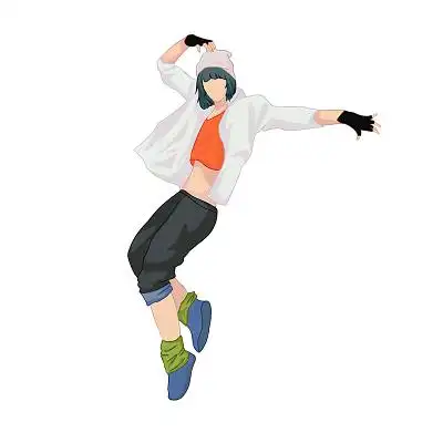 手绘街舞男孩舞蹈png素材街舞舞蹈