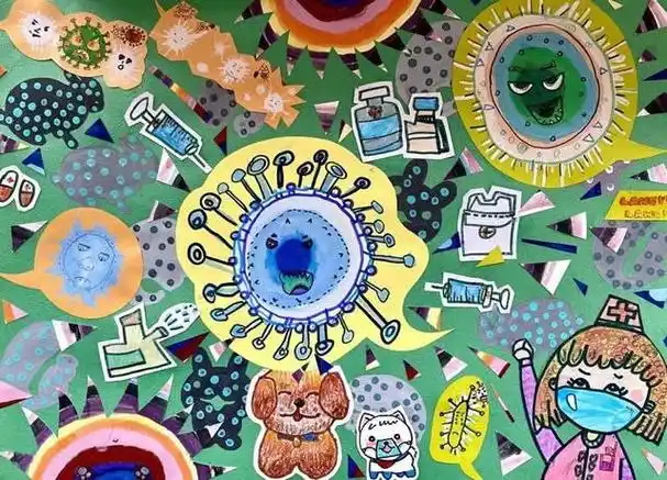 抗击新型冠状病毒儿童画作品