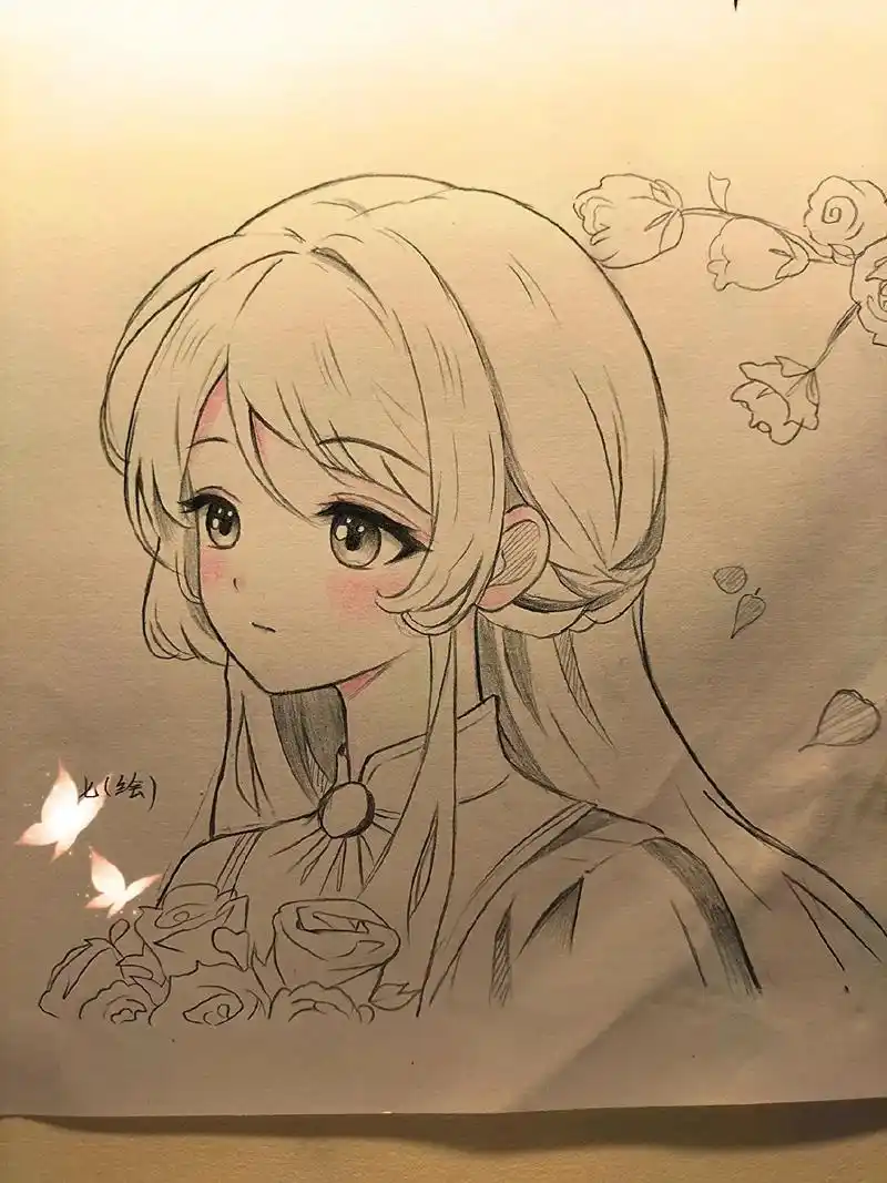 温柔女生.#临摹 #绘画过程分享 #动漫手绘 - 抖音