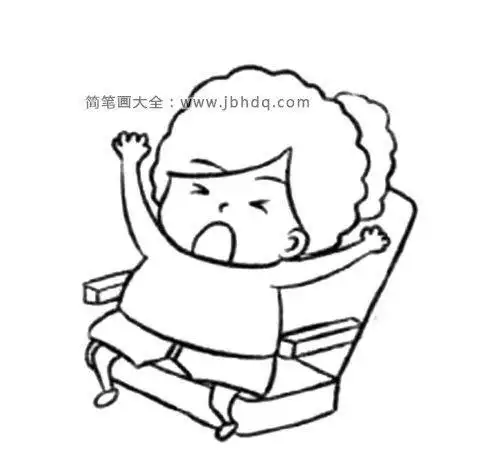 女孩打哈欠简笔画