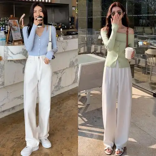 "短上衣 白色裤子"的搭配示范