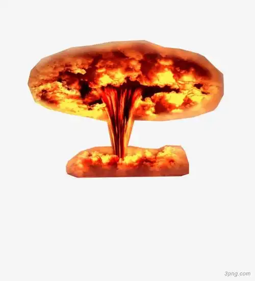 核爆炸蘑菇云硝烟png素材透明免抠图片-装饰效果