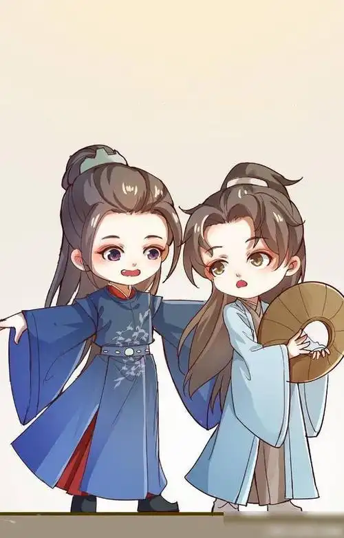 当山河令中的周子舒温客行变成迷你版的漫画20年一遇的呆萌