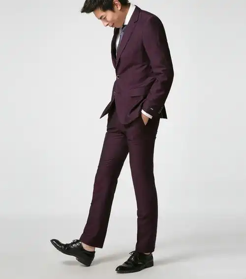 hugo boss/雨果波士男士西装-男士黑牌紫色亚麻商务西服套装