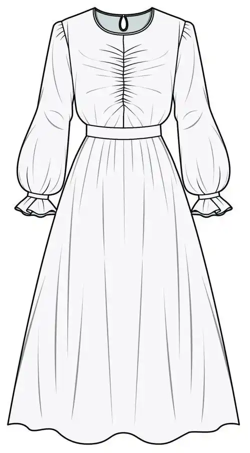 服装款式图上百款连衣裙平面款式图线稿专题