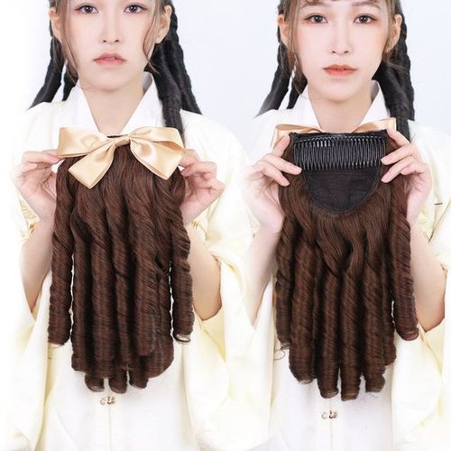 民国假发女卷发罗马卷长发复古旗袍发型金粉世家白秀珠lolita马尾
