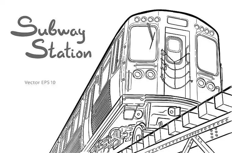 手绘莫斯科轻轨地铁站