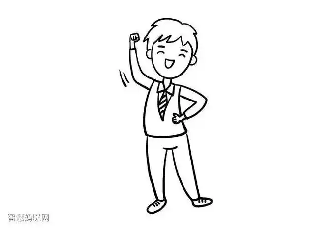 一个开心的人简笔画